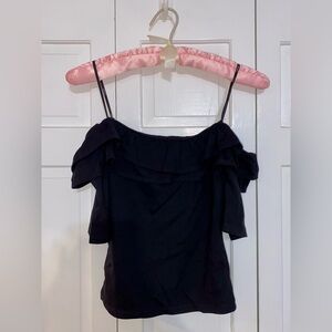 Forever 21 Ruffle-Trim Off-the-Shoulder Knit Top Size Medium